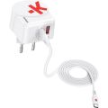 Nabíjecí adaptér, bílá, 1x USB-A / 1x USB-C PD, 45W, kabel USB-C, GaN, SKROSS 1.302424