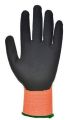 Ochranné rukavice Cut 5, oranžová, HPPE, hi-vis podšívka, odolné proti proříznutí, velikost M
