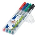 Ne-permanentní popisovač Lumocolor 311 S, 4 různé barvy, sada, OHP, 0,4 mm, STAEDTLER 311 WP4