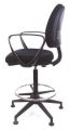 Pracovní židle Bar, s držákem na nohy, s kluzáky, černé čalounění, vyztužené opěradlo, MAYAH CM101