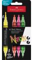Akrylový popisovač Shake&Paint, 4 neonové barvy, 1,0/3,0 mm, oboustranný, FABER-CASTELL 285505