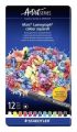 Akvarelové pastelky Mars Lumograph 104, 12 barev, šestihranné, kovová krabička, STAEDTLER 104 M12