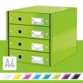Zásuvkový box Click&Store, zelená, 4 zásuvky, laminovaný karton, LEITZ