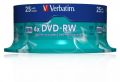 DVD-RW, 4,7GB, 4x, Verbatim, 25-cake ,balení 25 ks