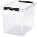 Úložný box Classic 50, plast, průhledný, 52 l, černé úchytky, SMARTSTORE 3542070