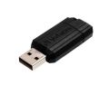 USB flash disk PinStripe, černá, 128GB, USB 2.0, 10/4MB/sec, VERBATIM