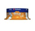 DVD-R 4,7GB, 16x, Printable, Verbatim, 25-cake ,balení 25 ks