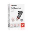 USB flash disk Dual QuickStick, šedá, 512 GB, USB-A / C 3.2 Gen1, VERBATIM 32042
