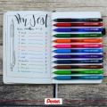 Gelové pero EnerGelX BL107, červená, 0,35 mm, stiskací mechanismus, PENTEL BL107-BX