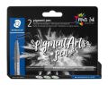 Štětcové fixy 376 Black, sada, černá, 1 mm, STAEDTLER 376-99 BK210