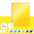 Spirálový sešit Wow, žlutá, čtverečkovaný, A4, 80 listů, LEITZ