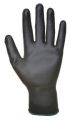 Pracovní rukavice máčené na dlani a prstech v polyuretanu, velikost 9, černé