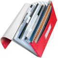 Aktovka na dokumenty Wow, červená, A4, PP, 6 částí, LEITZ 45890026