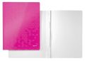 Desky s rychlovazačem WOW, růžová, lesklé, polaminovaný karton, A4, LEITZ