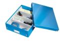 Organizační krabice Click&Store, modrá, velikost M, lesklá, laminovaný karton, LEITZ