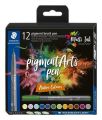 Štětcové fixy Pigment Arts, 12 přírodních barev, 1 mm, STAEDTLER 371 C12-3