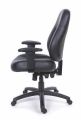 Kancelářská židle Champion Plus, s nastavitelnými područkami, černá bonded kůže, černý podstavec,
