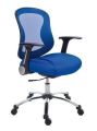 Ergonomická kancelářská židle, síť.textilie, síť.opěrák, chromovaná základna,  MaYAH,Spirit,modrá