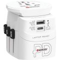 Cestovní adaptér, bílá, 1x USB-A / 1x USB-C PD, 45W, kabel USB-C, SKROSS 1.302474