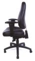 Kancelářská židle Super Champion, s nastavitelnými područkami, černá bonded kůže, černý podstavec,
