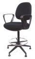 Pracovní židle Bar, s držákem na nohy, s kluzáky, černé čalounění, vyztužené opěradlo, MAYAH CM101