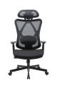 Kancelářská židle Cope, černá, látkový potah, nastavitelná opěrka hlavy COPE HÁLÓ FEKETE