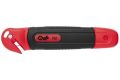 Odlamovací nůž Safety, červená/černá, 18 mm, s řezačkou fólii, WEDO