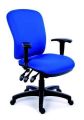 Manažerská židle, textilní, černá základna, MaYAH, Comfort, modrá