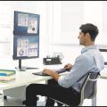 Držák na monitor Professional Series™ Dual Stacking, černá, 2 ramena, FELLOWES