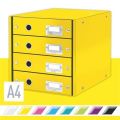 Zásuvkový box Click&Store, žlutá, 4 zásuvky, laminovaný karton, lesklý, LEITZ