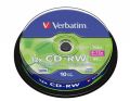 CD-RW 700MB, 8-10x, Verbatim, 10-cake ,balení 10 ks