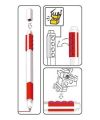 Gelové pero, červená, 0,7 mm, sada s minifigurkou, LEGO 52602