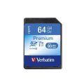 Paměťová karta Premium, SDXC, 64GB, CL10/U1, 45/10 MB/s, VERBATIM