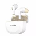 Sluchátka Hexagon 7, bílá / béžová, TWS bezdrátová, Bluetooth 5.4, CANYON CNS-TWS7WB