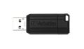 USB flash disk PinStripe, černá, 128GB, USB 2.0, 10/4MB/sec, VERBATIM