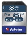 Paměťová karta PRO, SDHC, 32GB, CL10/U3, 90/45MB/sec, VERBATIM