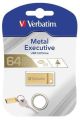 USB flash disk Executive Metal, zlatá, 64GB, USB 3.0,  VERBATIM