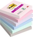 Samolepicí bloček Super Sticky Soulful, mix pastelových barev, 76 x 76 mm, 6x 90 listů, 3M POSTIT  ,balení 540 ks