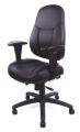 Kancelářská židle Super Champion, s nastavitelnými područkami, černá bonded kůže, černý podstavec,