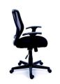 Manažerská židle, textilní, síťovinoný opěrák, černá základna, MaYAH Fun, černá