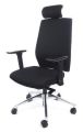 Kancelářská židle Air, s nastavitelnými područkami, exkluzivní černé čalounění, MAYAH CM4013