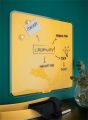 Magnetická skleněná tabule Cosy, matně žlutá, 45x45 cm, LEITZ