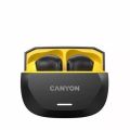 Sluchátka Hexagon 7, černá / žlutá, TWS bezdrátová, Bluetooth 5.4, CANYON CNS-TWS7BY