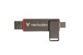 USB flash disk Dual QuickStick, šedá, 256 GB, USB-A / C 3.2 Gen1, VERBATIM 32041