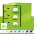 Zásuvkový box Click&Store, zelená, 3 zásuvky, lesklý, LEITZ, 60480054