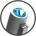 Kuličkové pero Oslo, stříbrná, modrý krystal SWAROVSKI®, 13 cm, ART CRYSTELLA® 1805XGO206