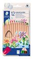 Barevné pastelky Noris natural jumbo 1280N, 12 barev, trojhranné, JUMBO, STAEDTLER 1280N C12 Barevné pastelky Noris natural jumbo 1280N, 12 barev, trojhranné, JUMBO, STAEDTLER 1280N C12