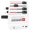 Cestovní adaptér, bílá, 1x USB-A / 1x USB-C PD, 65W, kabel USB-C, SKROSS 1.302333