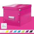 Krabice Click & Store, růžová, čtvercová, velká, LEITZ