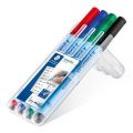 Popisovač Lumocolor 305 F, 4 barvy, sada, nepermanentní, OHP, STAEDTLER